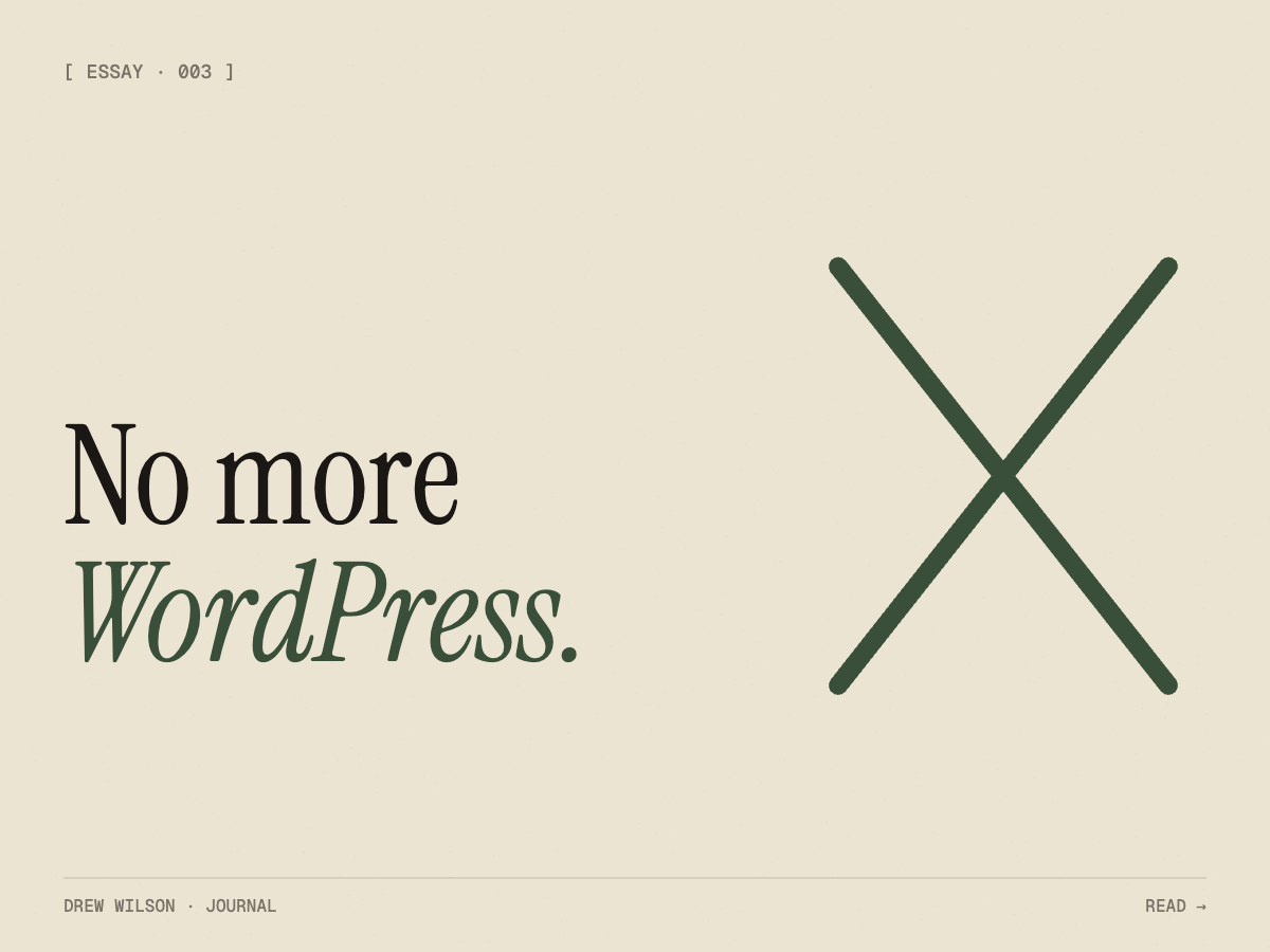 No more WordPress