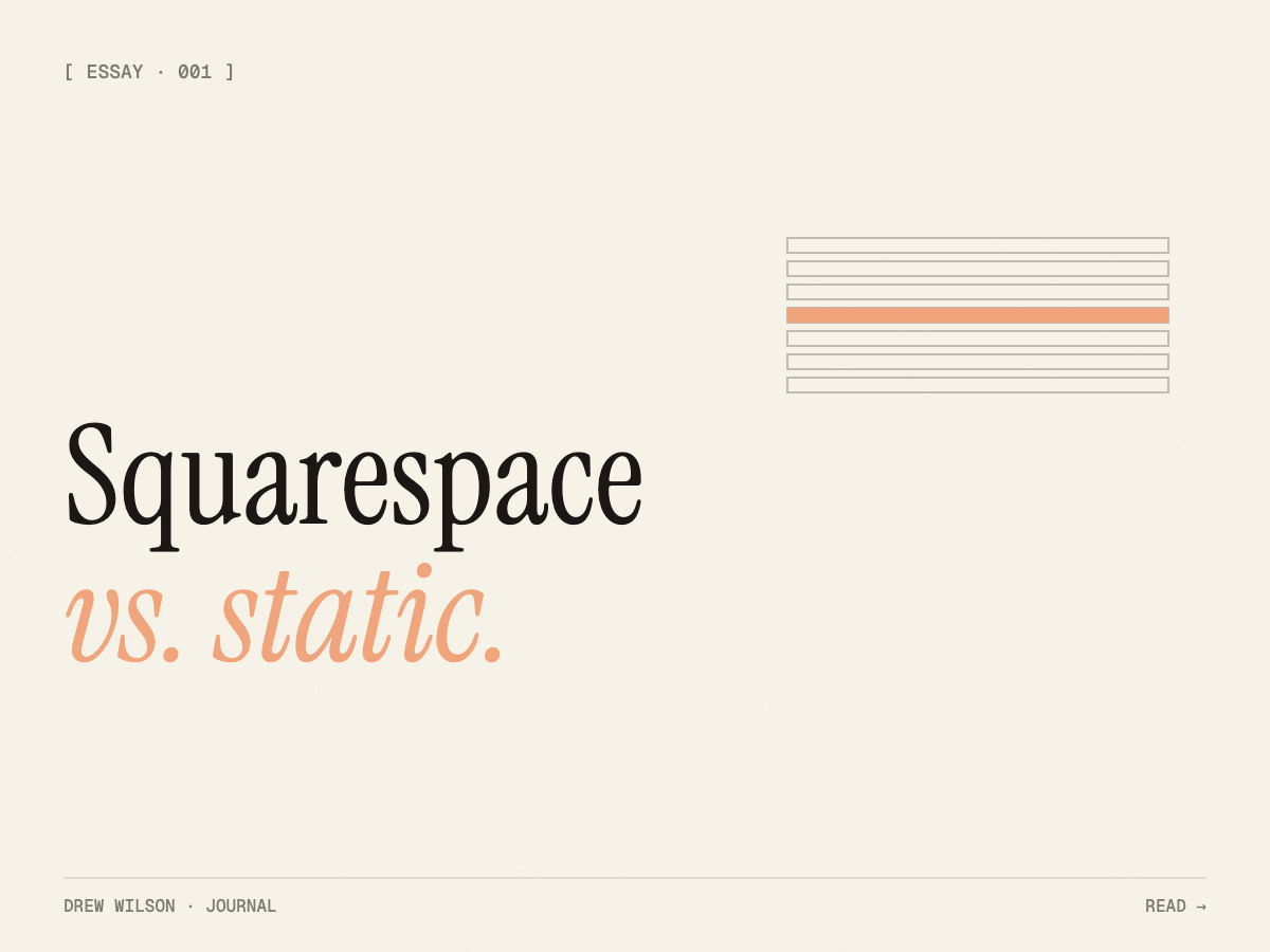 Squarespace vs static HTML