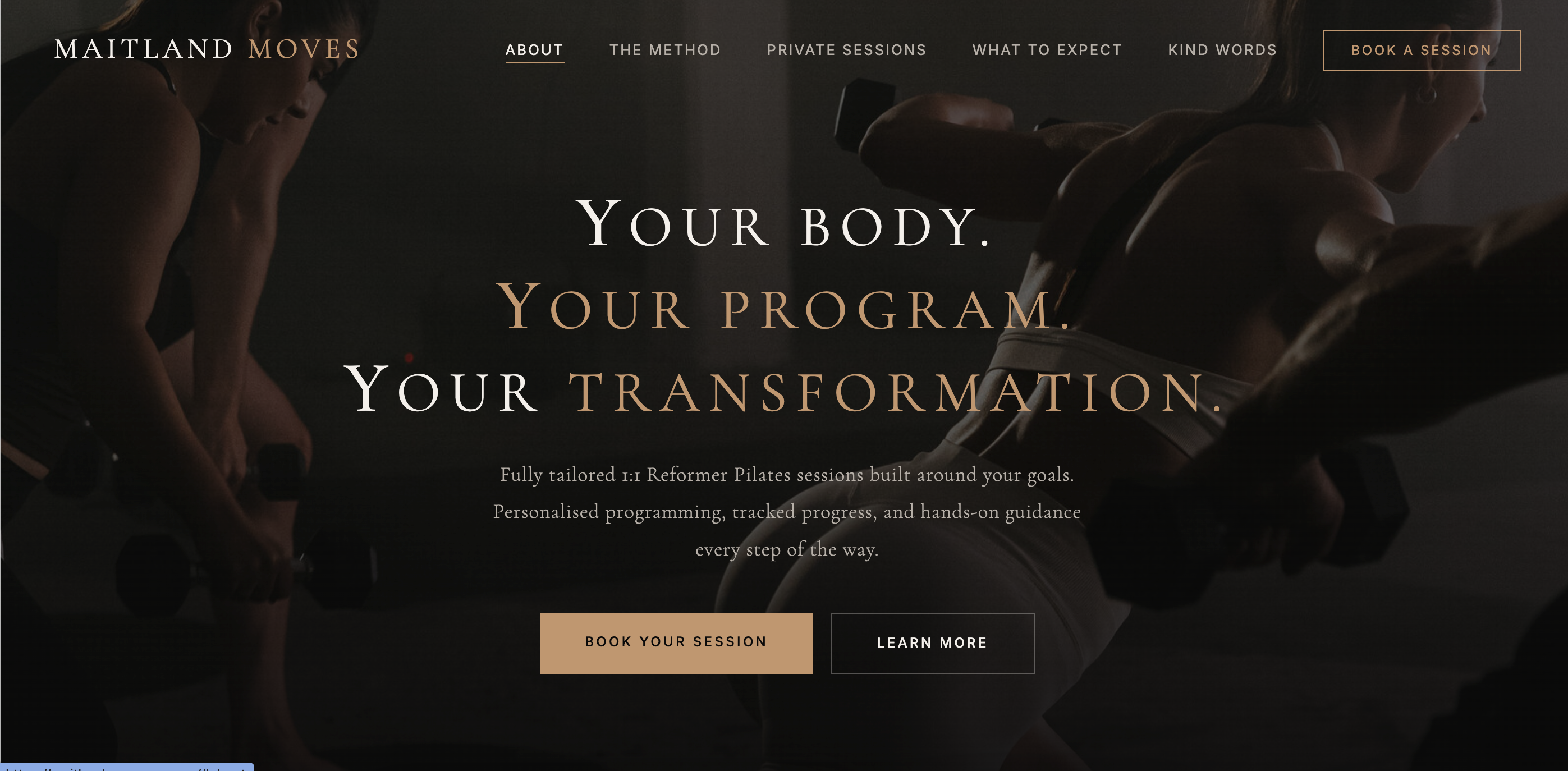 Maitland Moves — reformer Pilates studio website by Drew Wilson Web Design