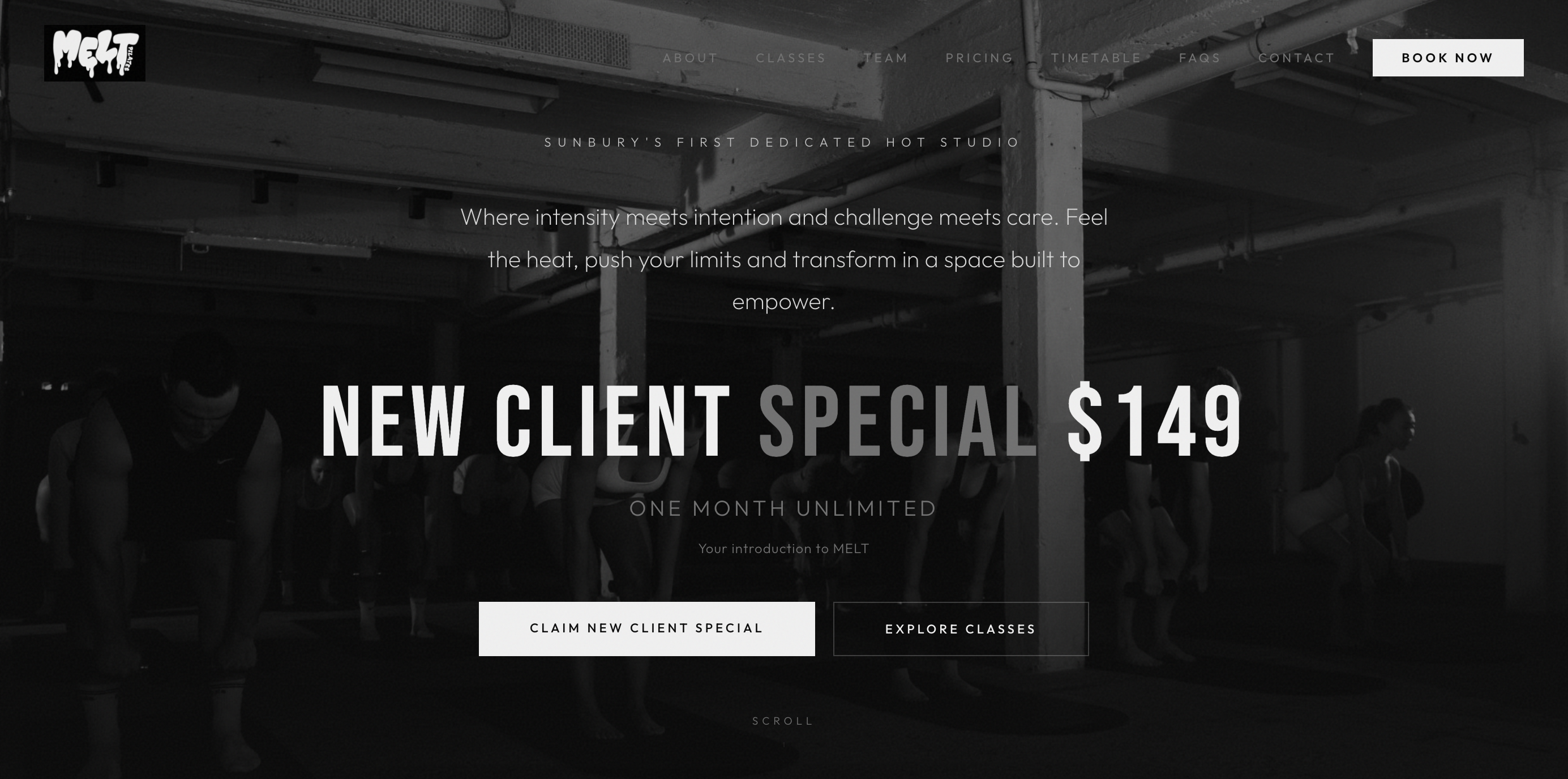 Melt Pilates — boutique Pilates studio website by Drew Wilson Web Design